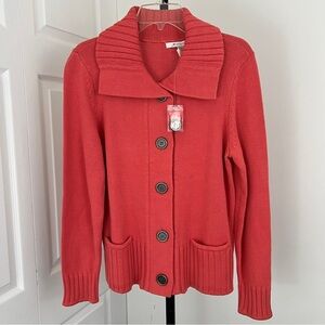 JM Collection Coral Knit Sweater Size Medium